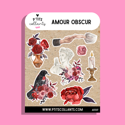 Amour obscur - AO001 · Feuille d'autocollants