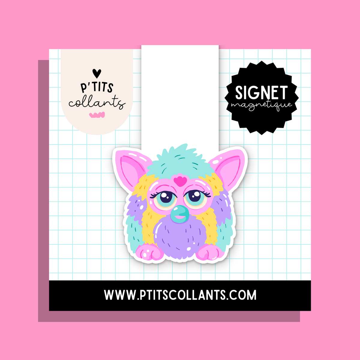 Peluche rétro — signet magnétique P'tits collants