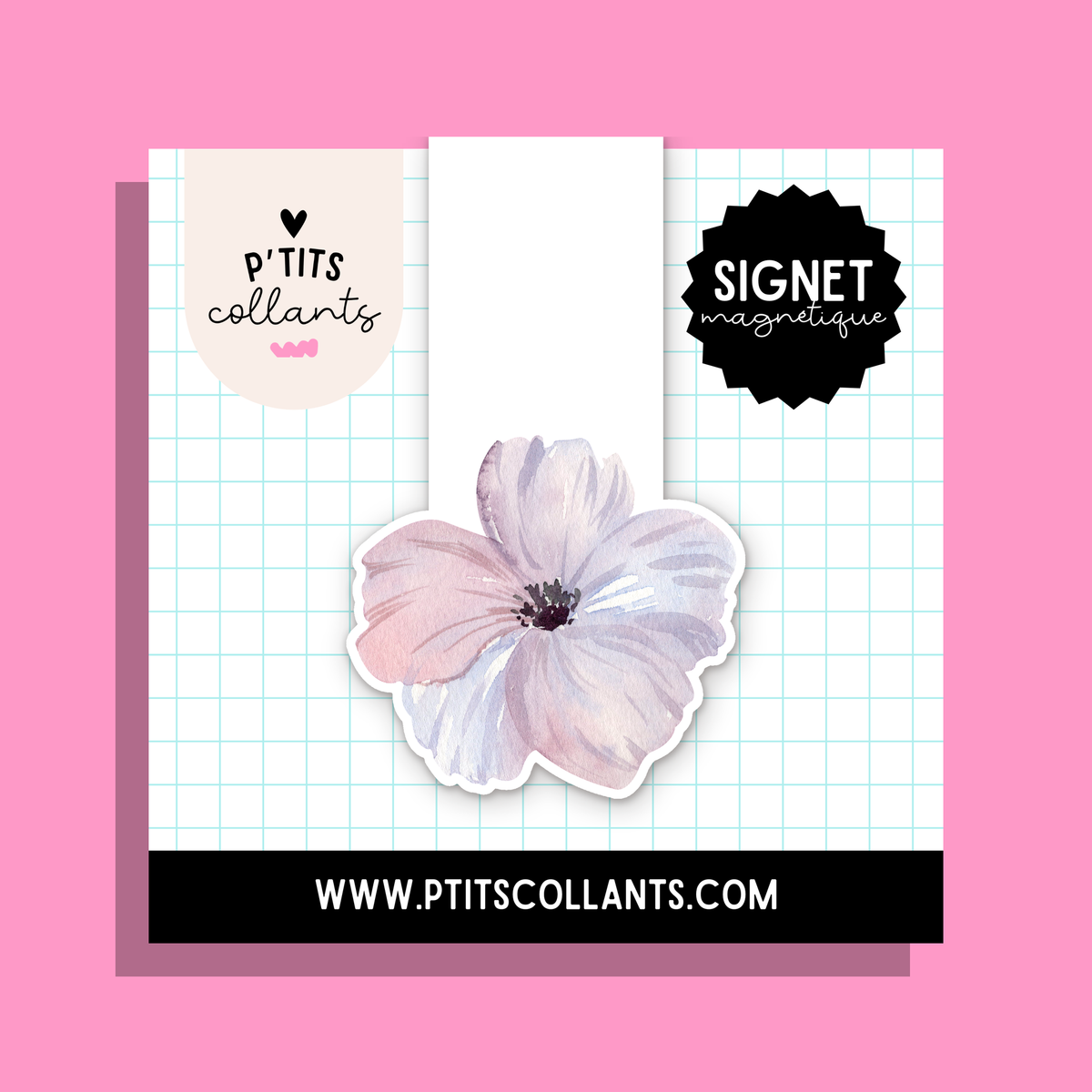 Fleur pastel · signet magnétique P'tits collants
