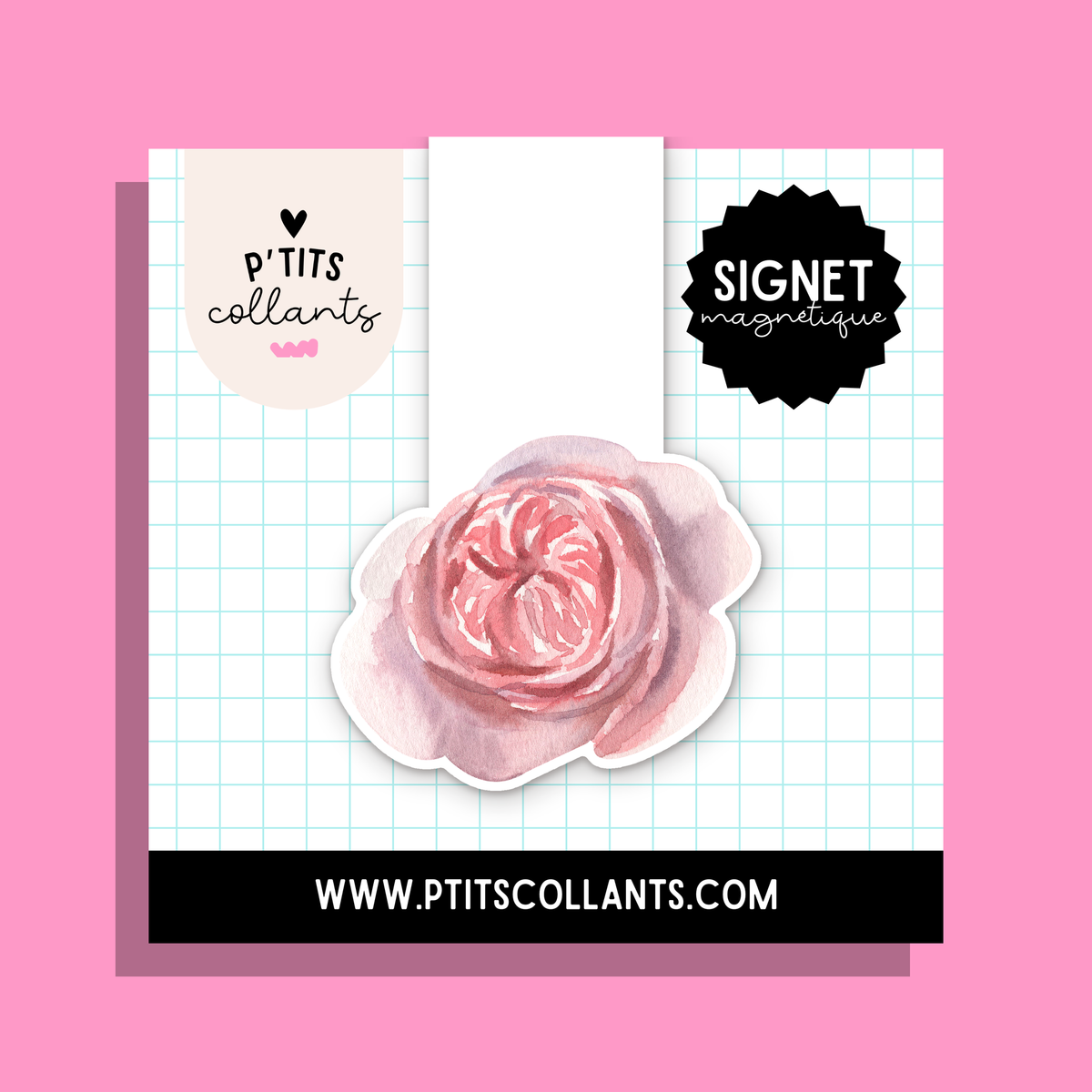 Rose pastel · signet magnétique P'tits collants