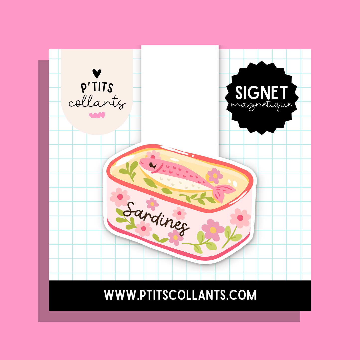 Boîte de sardines — signet magnétique P'tits collants