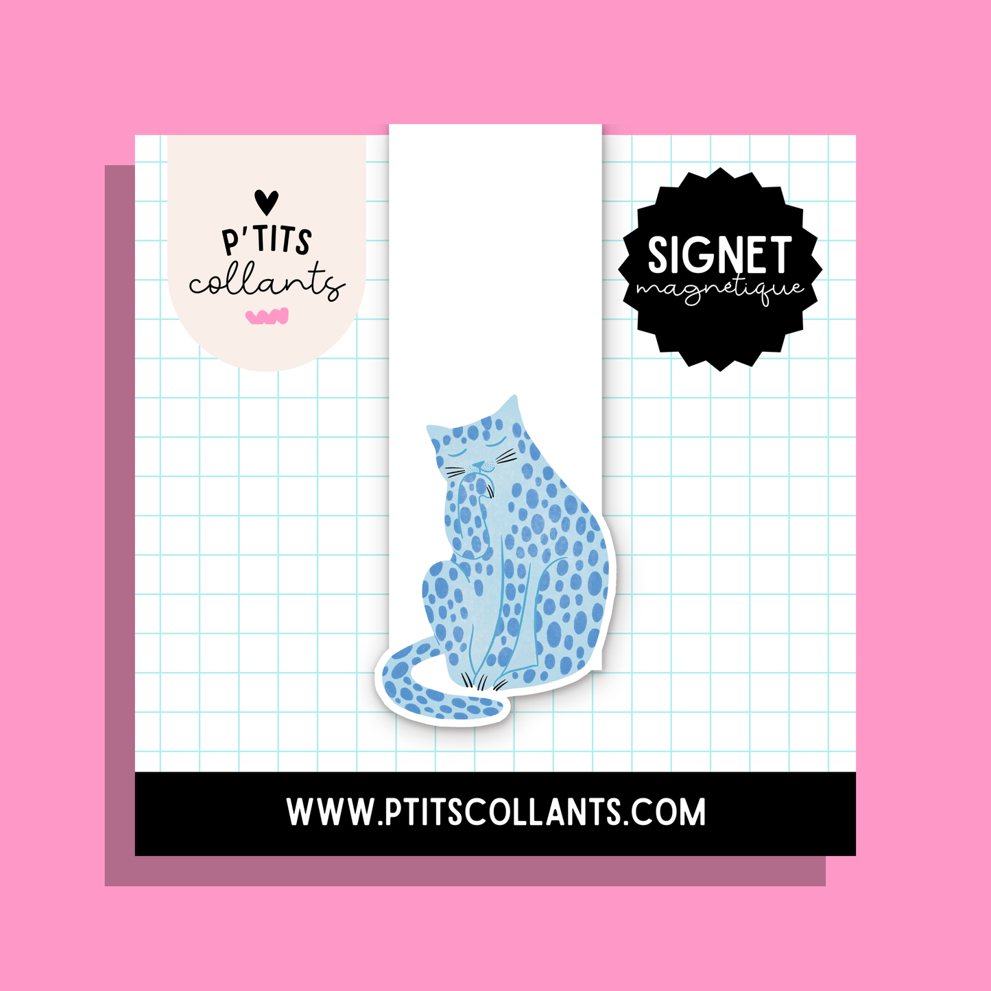 Chat à pois — signet magnétique P'tits collants