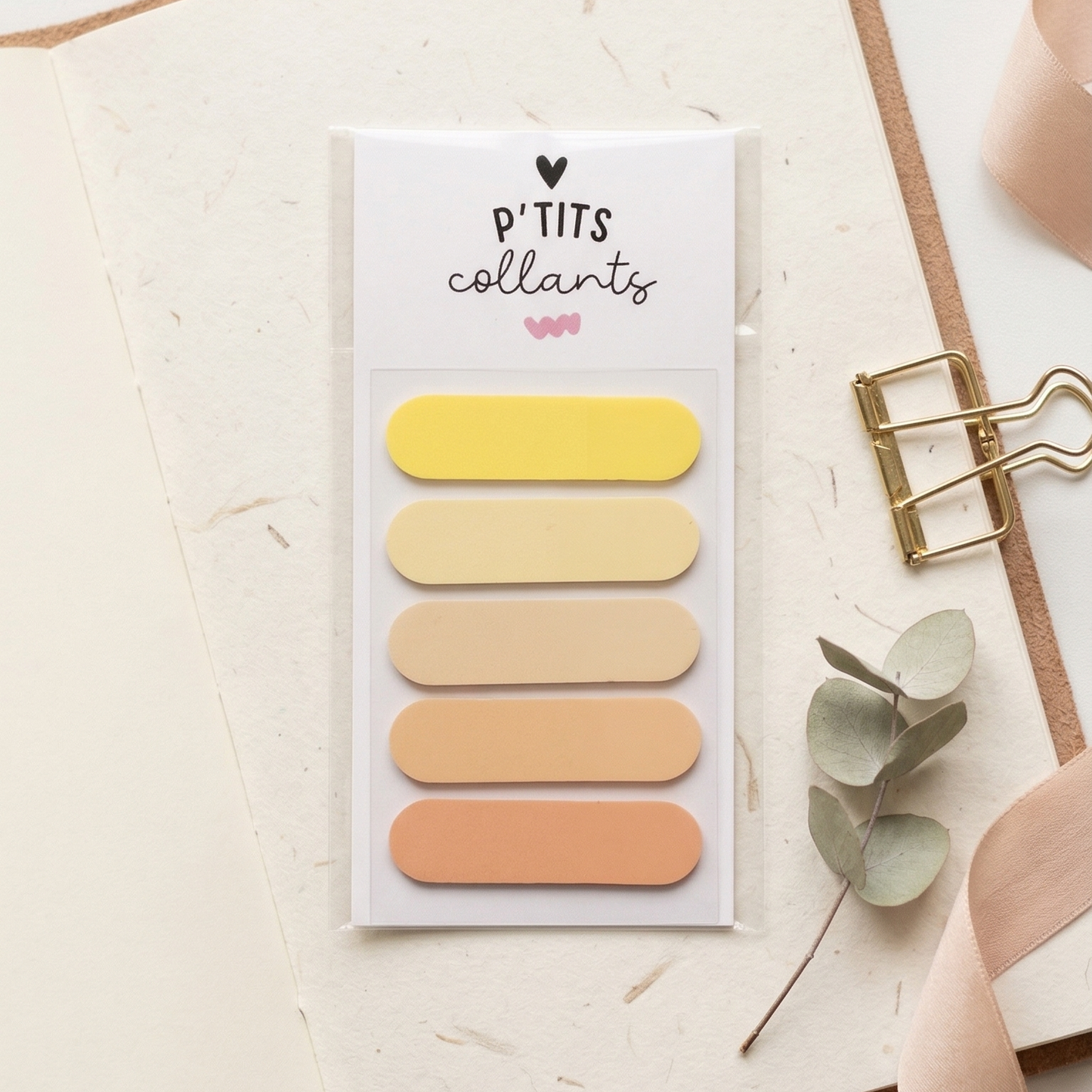 MDP009 - Marqueurs de pages transparents · Jaune saumon