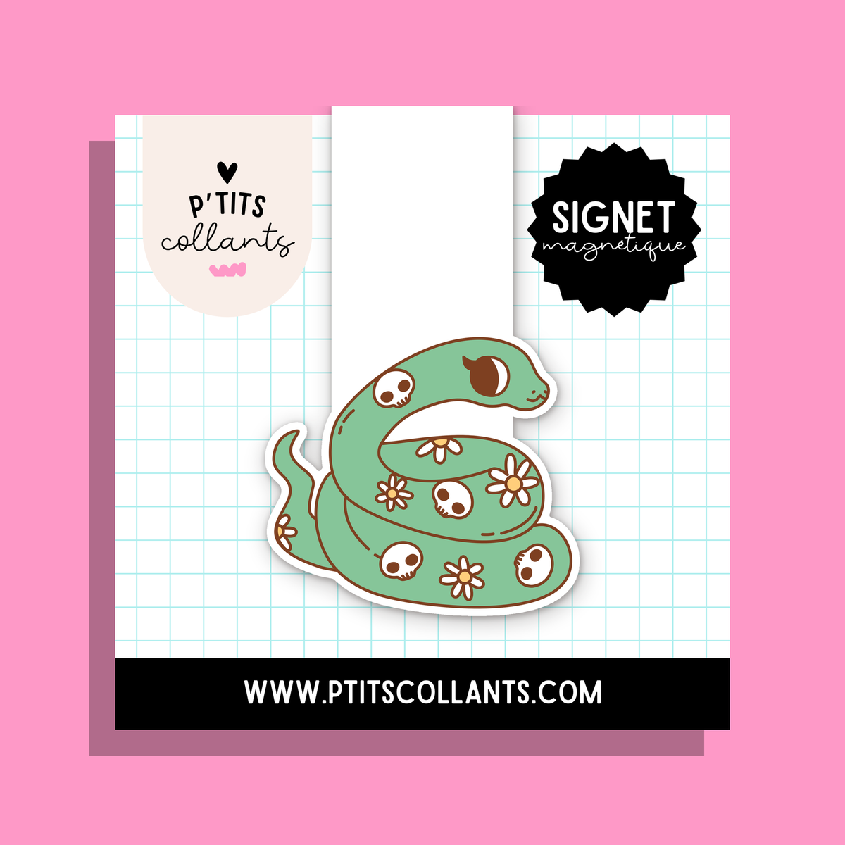 Serpent vert · signet magnétique P'tits collants