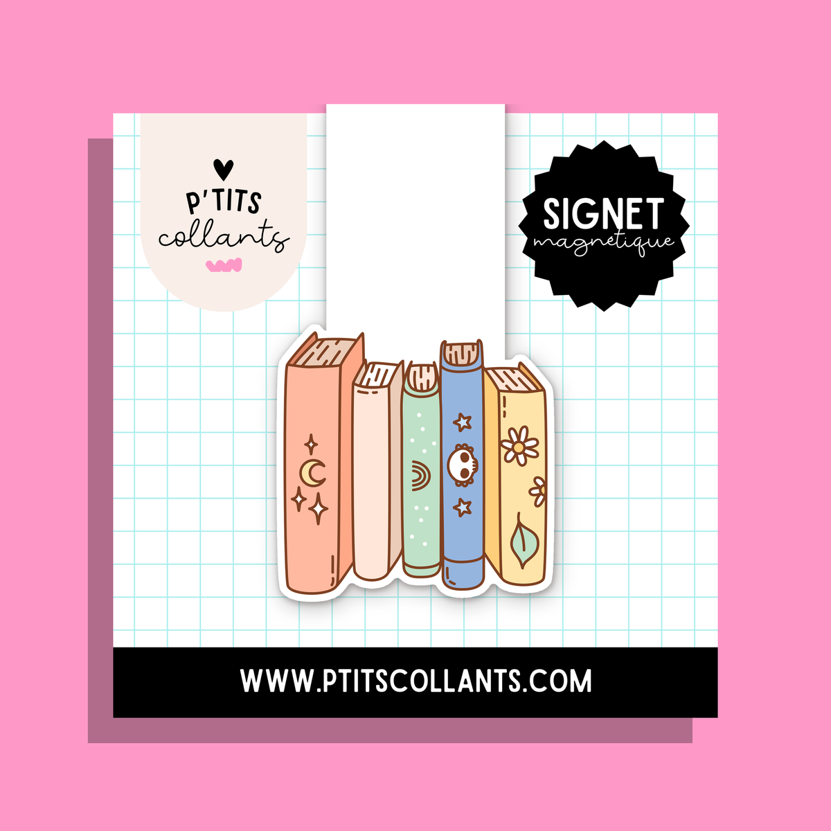 Livres pastel · signet magnétique P'tits collants