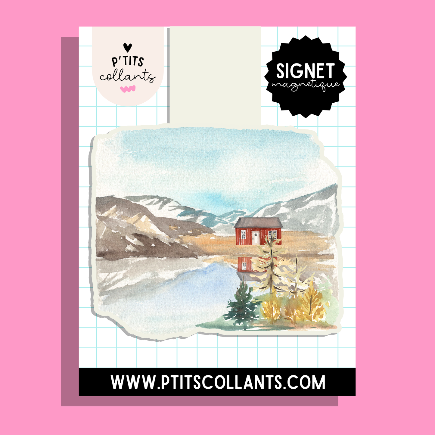 Signet magnétique Refuge, aquarelle, P'tits collants x ActivMom, édition limitée 2026