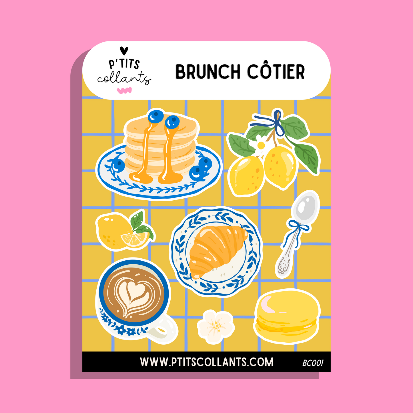 Brunch côtier - BC001 · Feuille d'autocollants