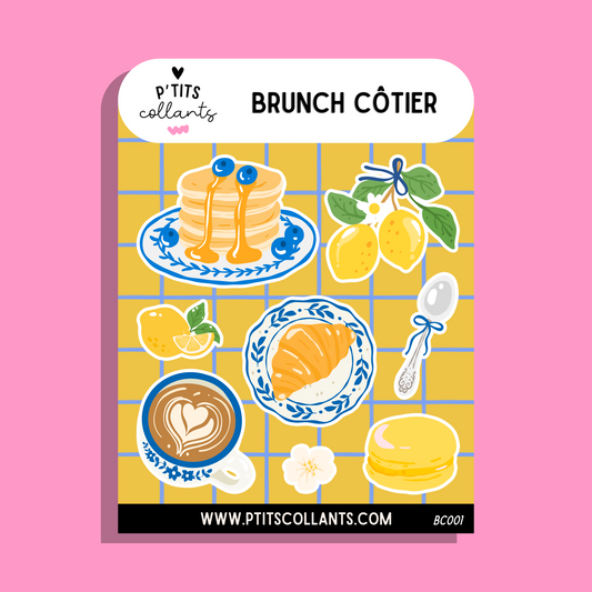Brunch côtier - BC001 · Feuille d'autocollants