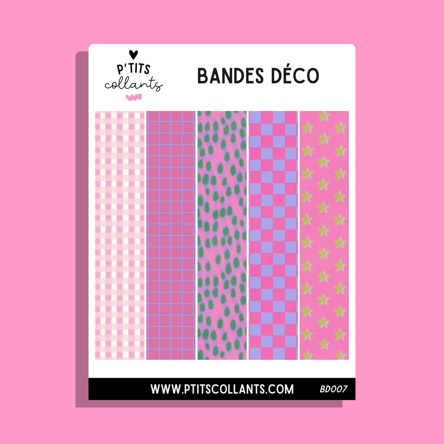 Bandes déco Vichy bonbon