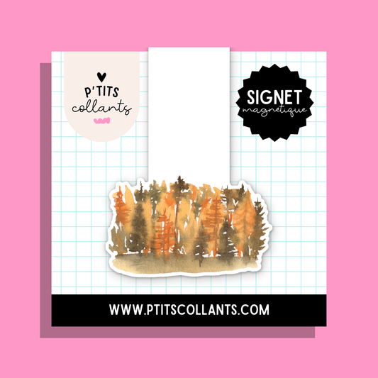 Paysage d'automne · signet magnétique P'tits collants