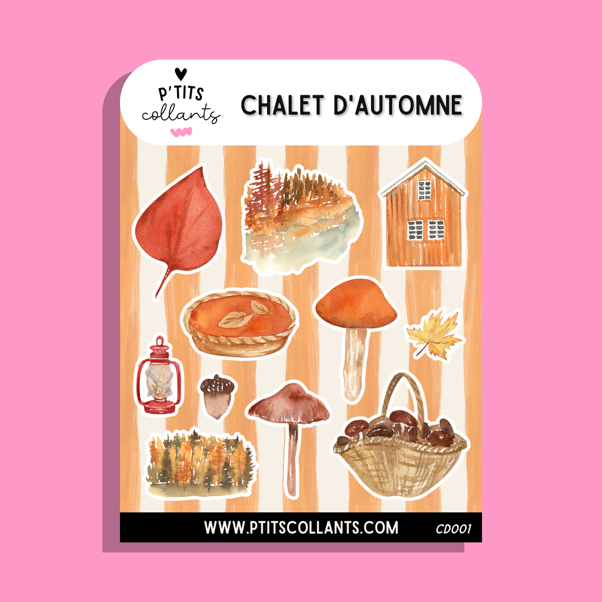 Feuille de collants Chalet d'automne