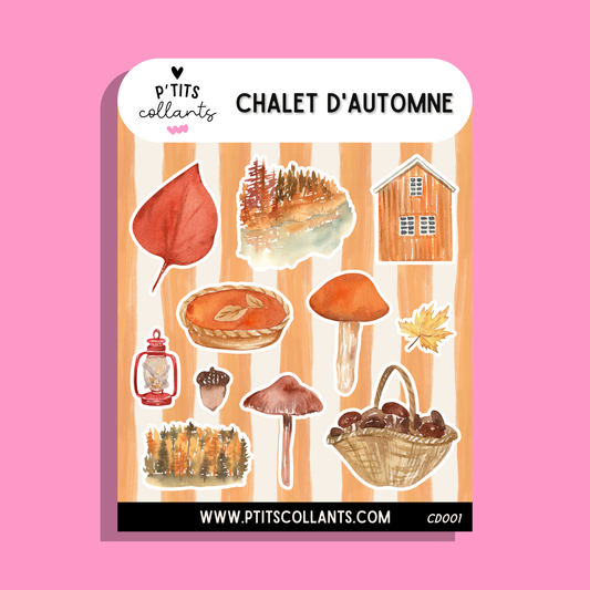Feuille de collants Chalet d'automne