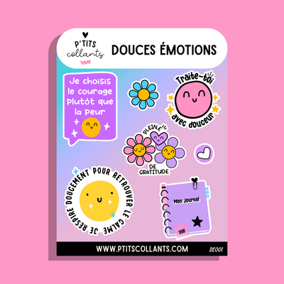 Douces émotions - DE001 · Feuille d'autocollants