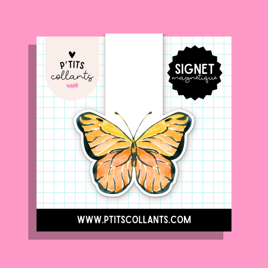 Papillon monarque — signet magnétique P'tits collants