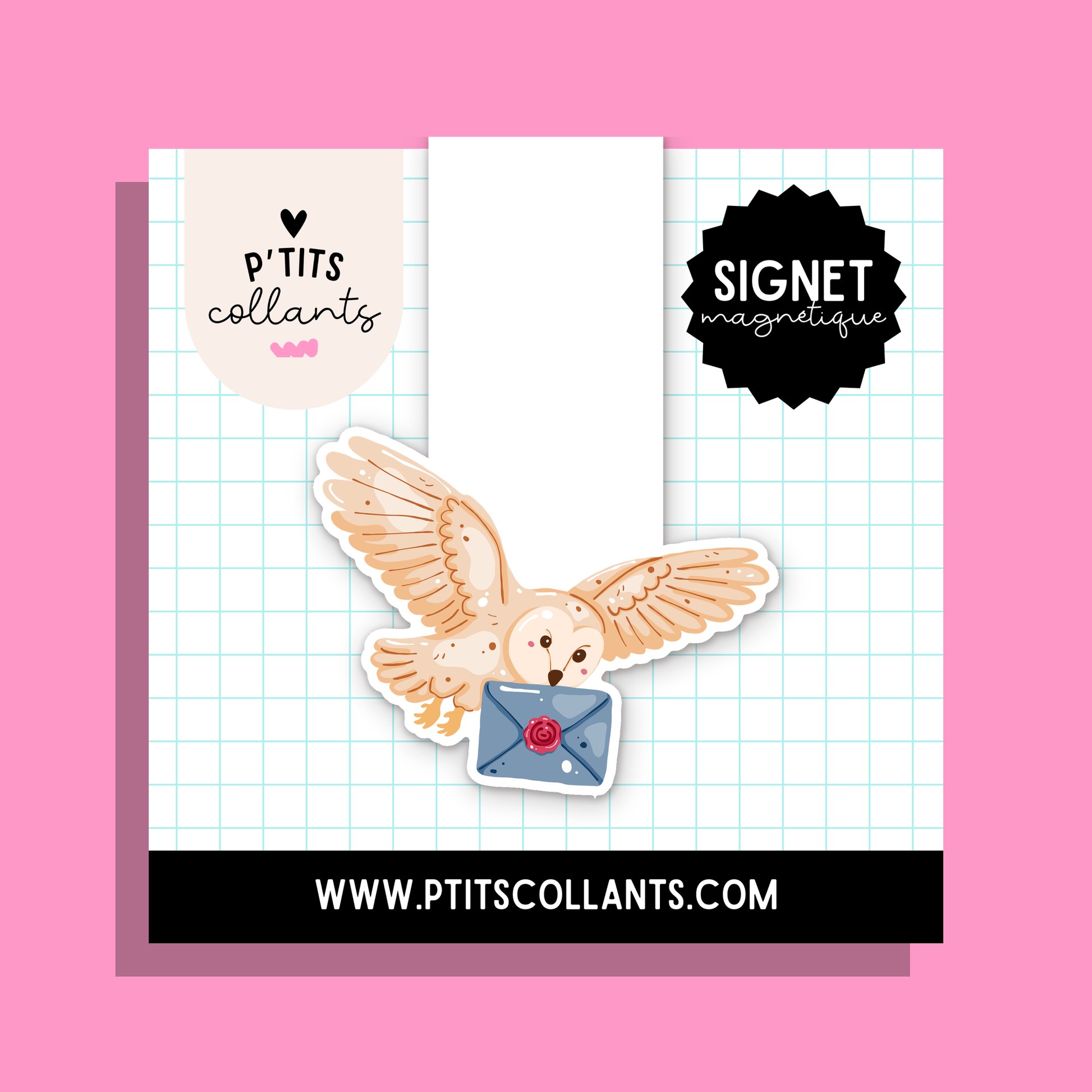 Hibou messager — signet magnétique P'tits collants