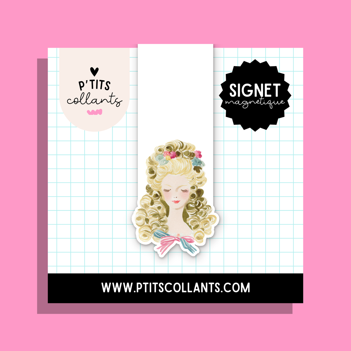 Portrait poudré — signet magnétique P'tits collants