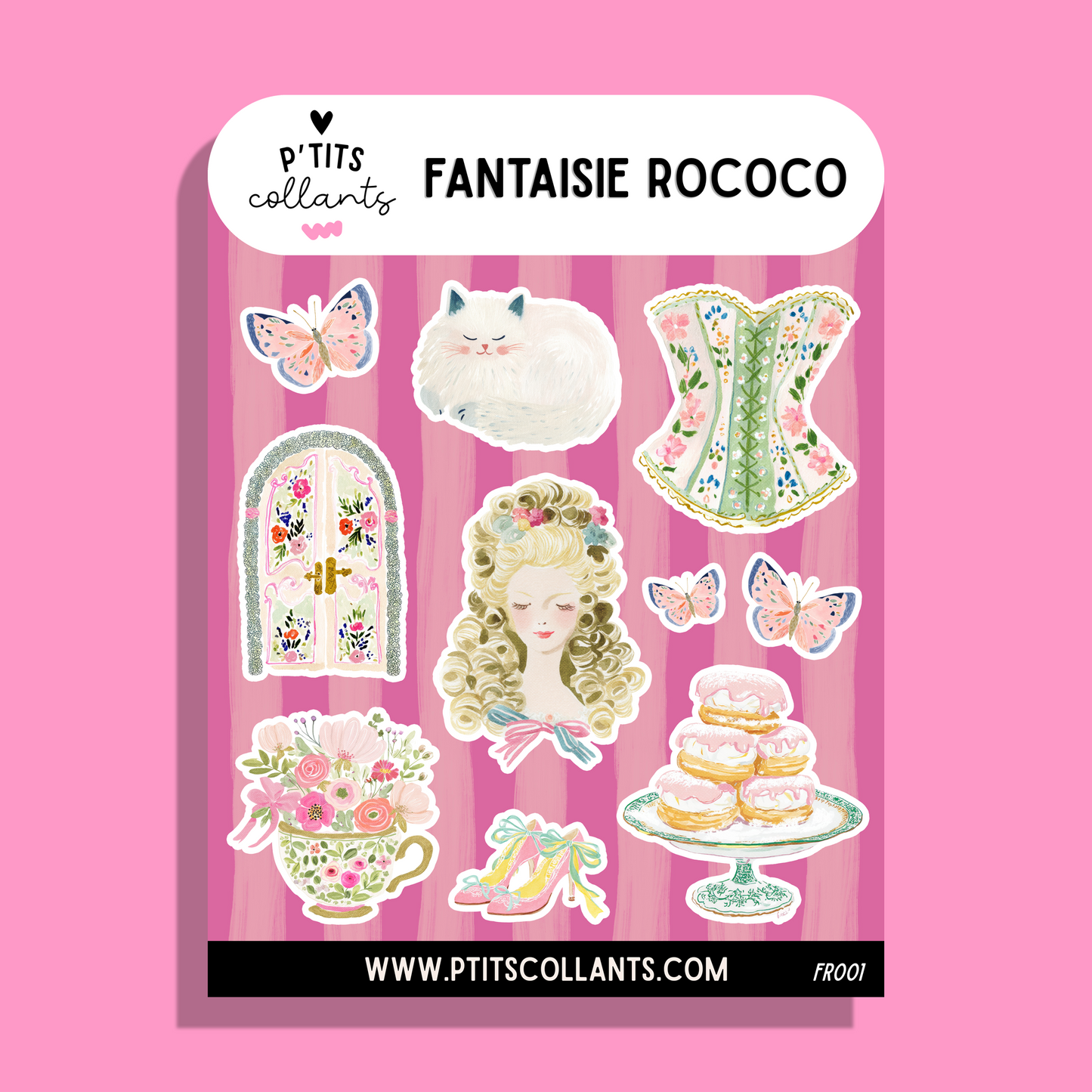 Fantaisie rococo - FR001 · Feuille d'autocollants