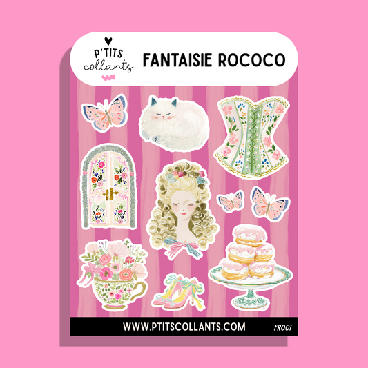 Fantaisie rococo - FR001 · Feuille d'autocollants