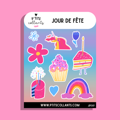 Jour de fête - JDF001 · Feuille d'autocollants