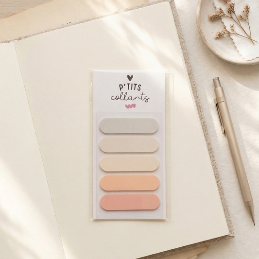 MDP002 - Marqueurs de pages transparents · Gris pêche