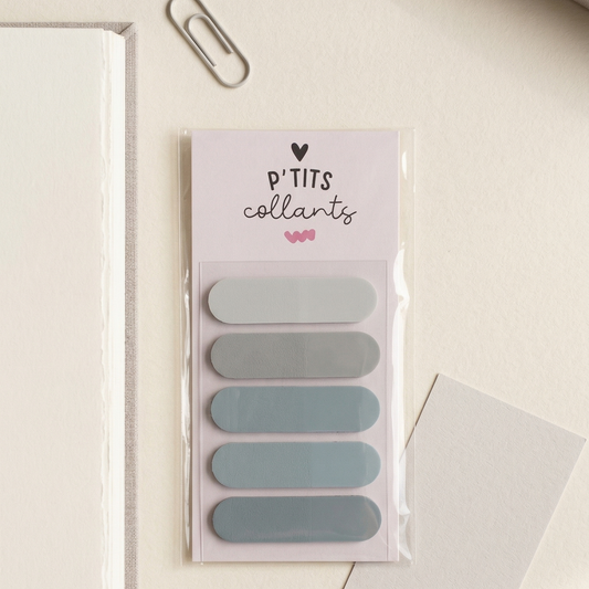 MDP012 - Marqueurs de pages transparents · Bleu gris