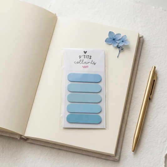 MDP007 - Marqueurs de pages transparents · Bleu turquoise