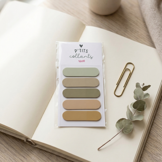 MDP003 - Marqueurs de pages transparents · Kaki caramel