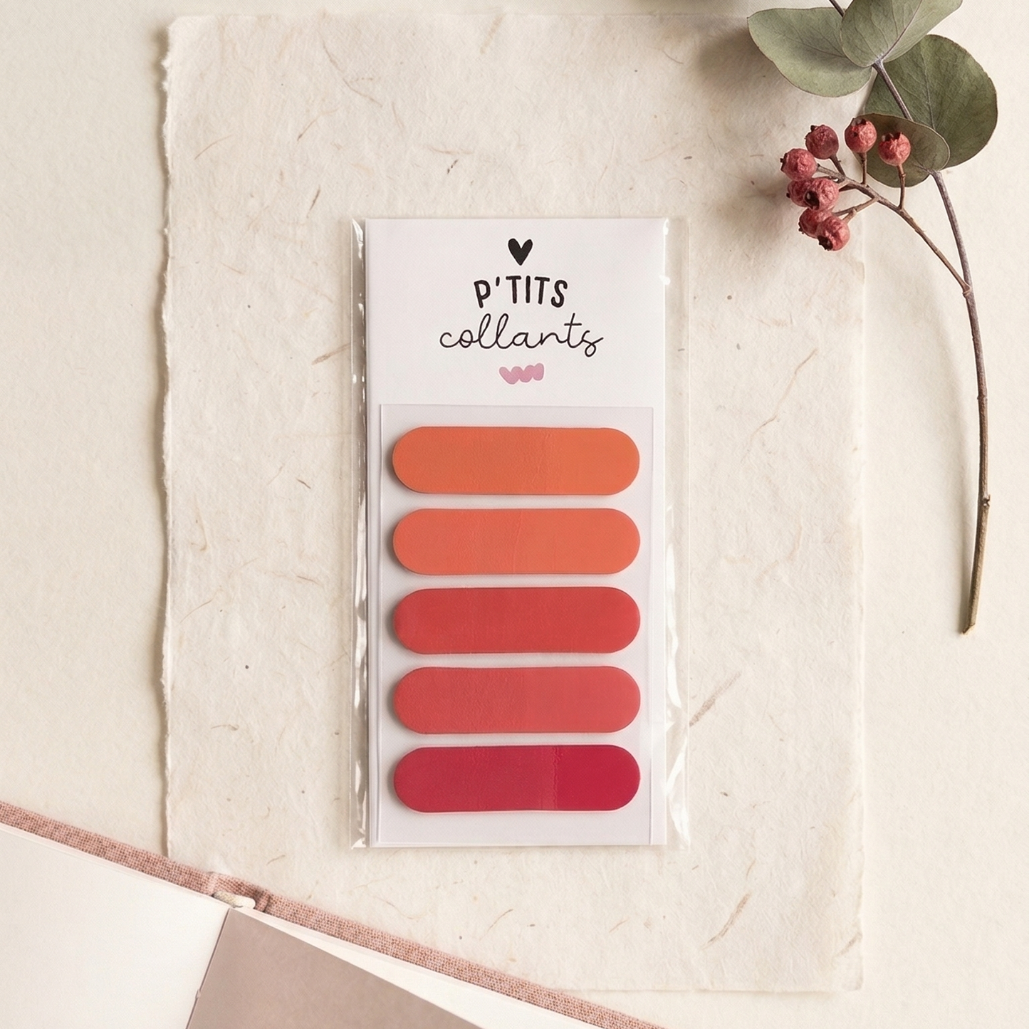 Marqueurs de pages transparents rouge orange, environ 100 unités, P'tits collants