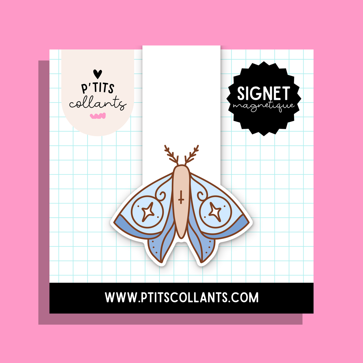 Papillon de nuit · signet magnétique P'tits collants