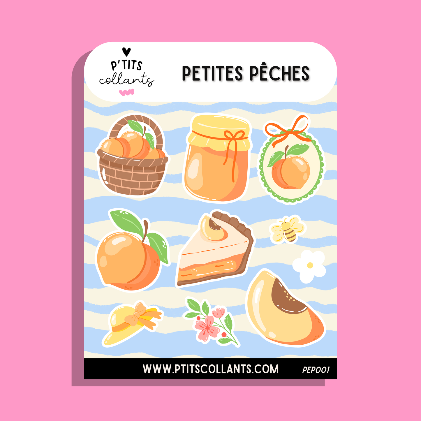 Feuille de collants Petites pêches