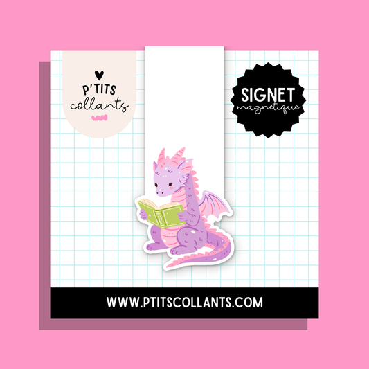 Dragon lecteur · signet magnétique P'tits collants