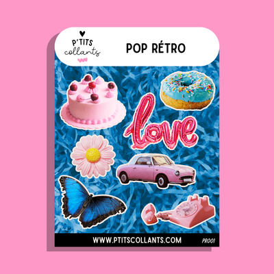 Pop rétro - PR001 · Feuille d'autocollants