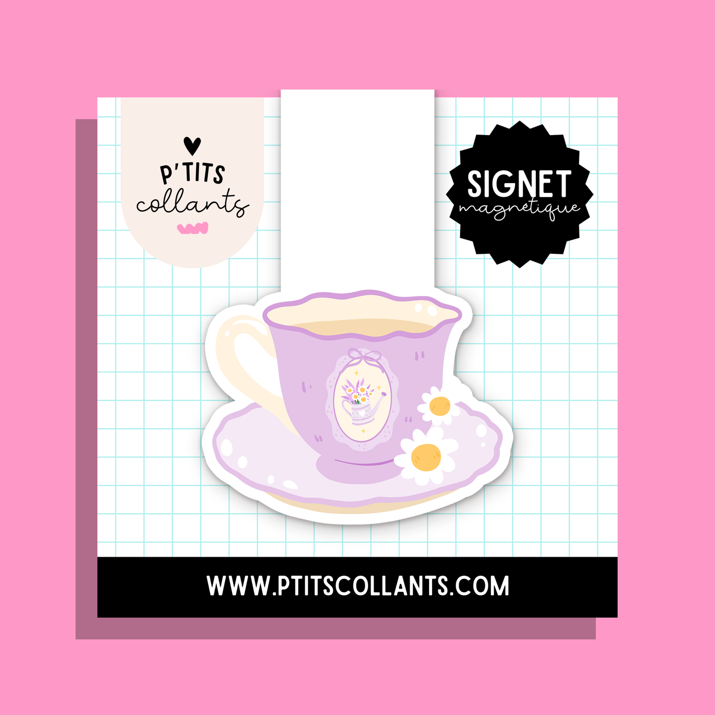 Tasse de thé — signet magnétique P'tits collants
