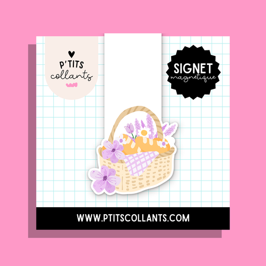 Panier de lavande — signet magnétique P'tits collants