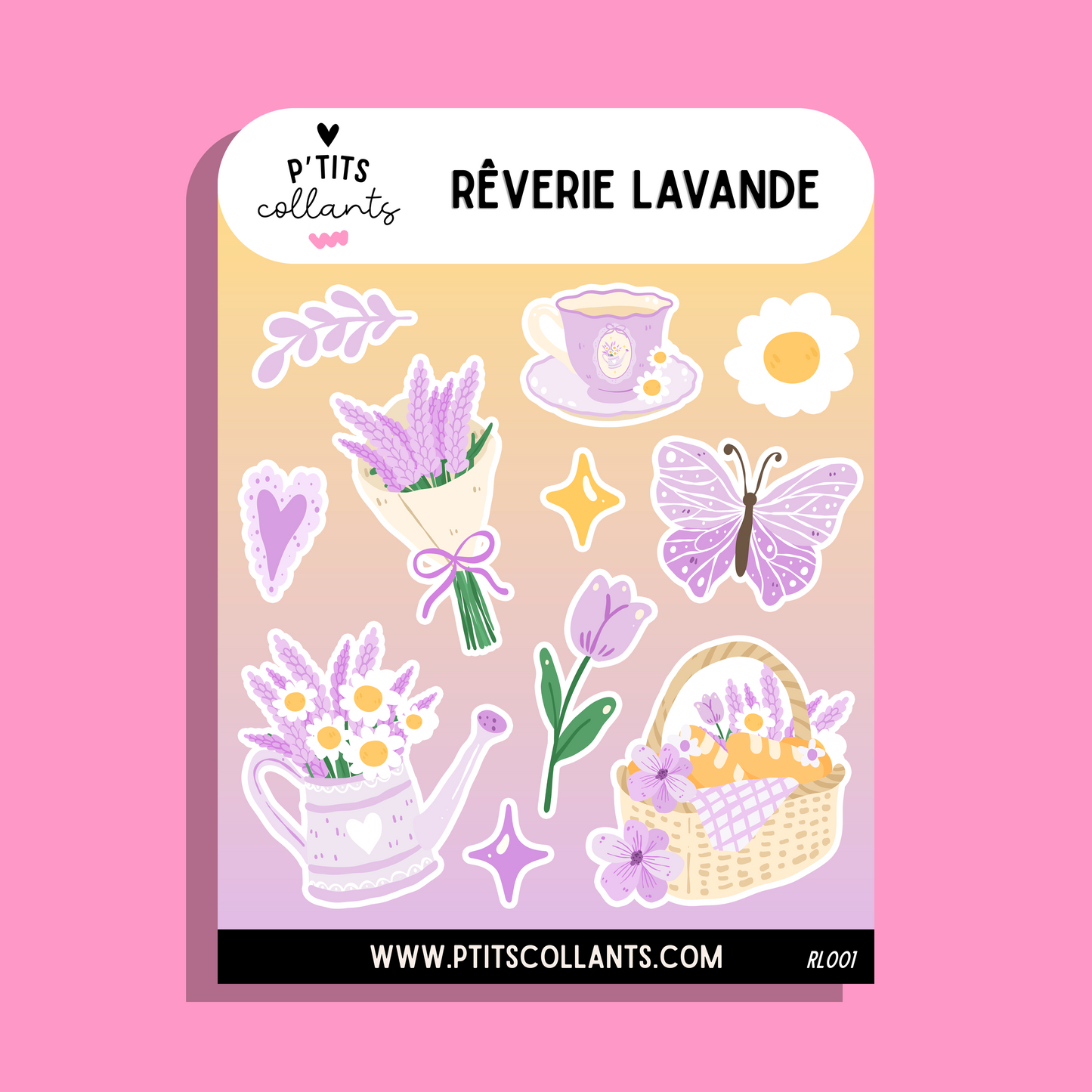Rêverie lavande - RL001 · Feuille d'autocollants