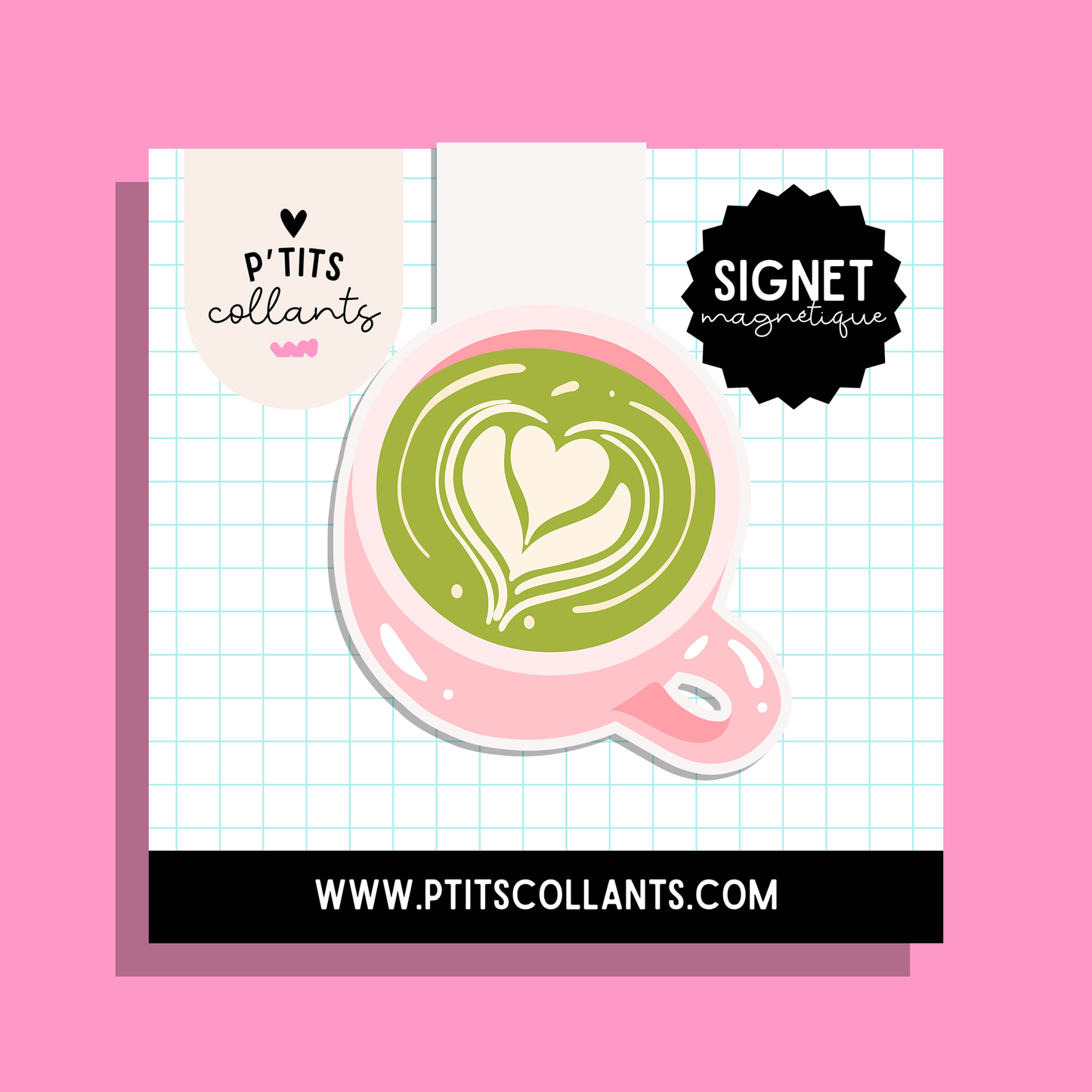 SM011 - Matcha latte · Signet magnétique P'tits collants