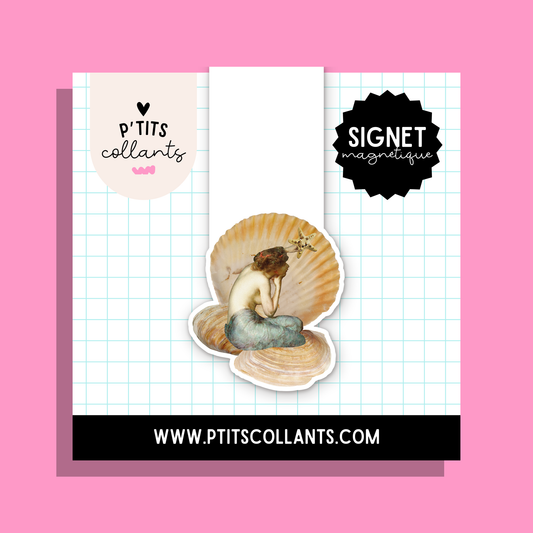 Sirène au coquillage — signet magnétique P'tits collants