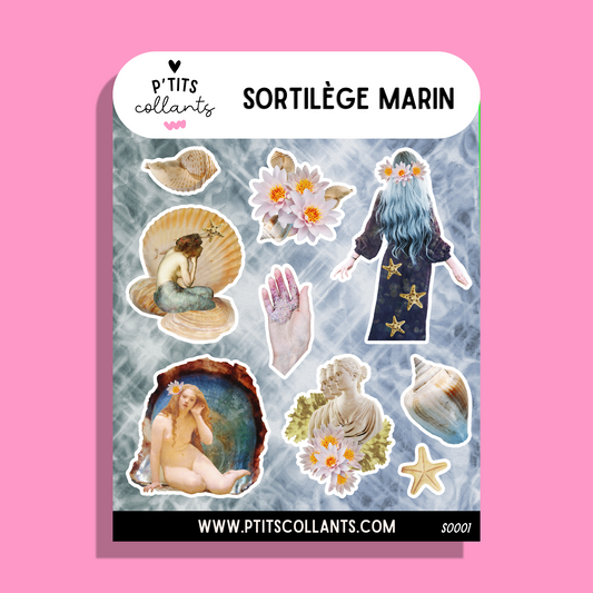 Feuille de collants Sortilège marin · mystique · mer · P'tits collants