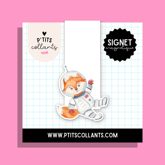 Renard astronaute · signet magnétique P'tits collants