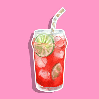 Cooler Orange Sanguine — Collant Die-Cut holographique