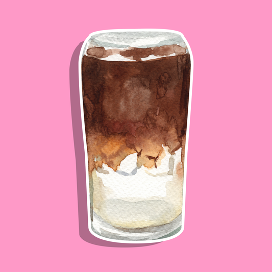 Espresso Tonique — Collant Die-Cut holographique