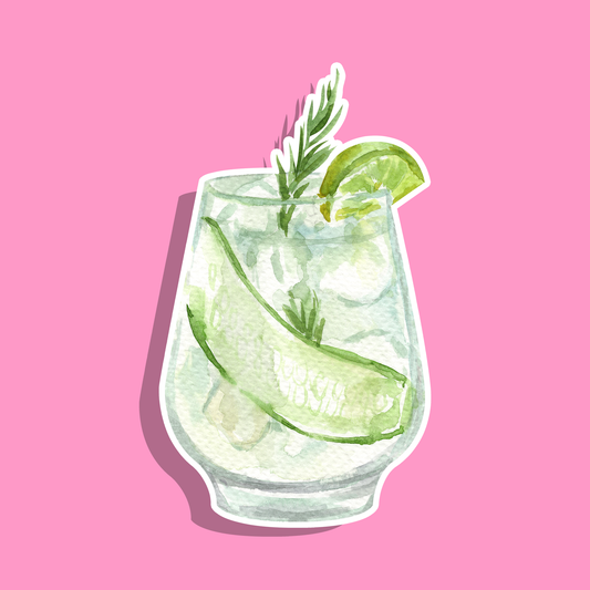 Fizz Concombre-Lime — Collant Die-Cut holographique