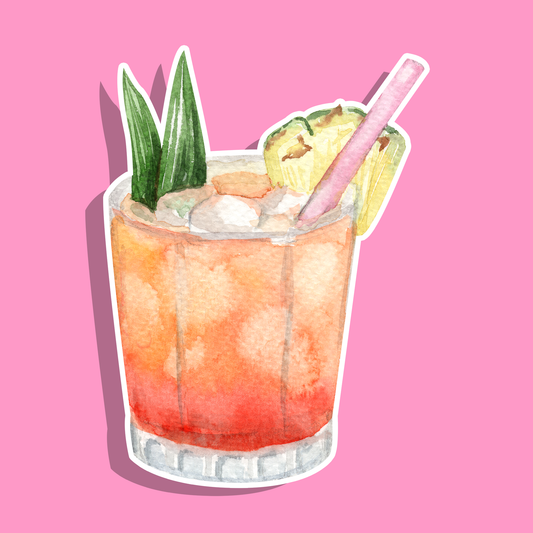 Lever de Soleil Tropical — Collant Die-Cut holographique