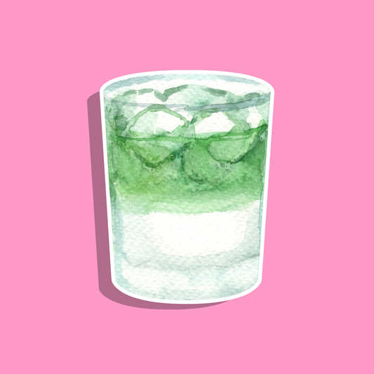 Matcha Glacé — Collant Die-Cut holographique