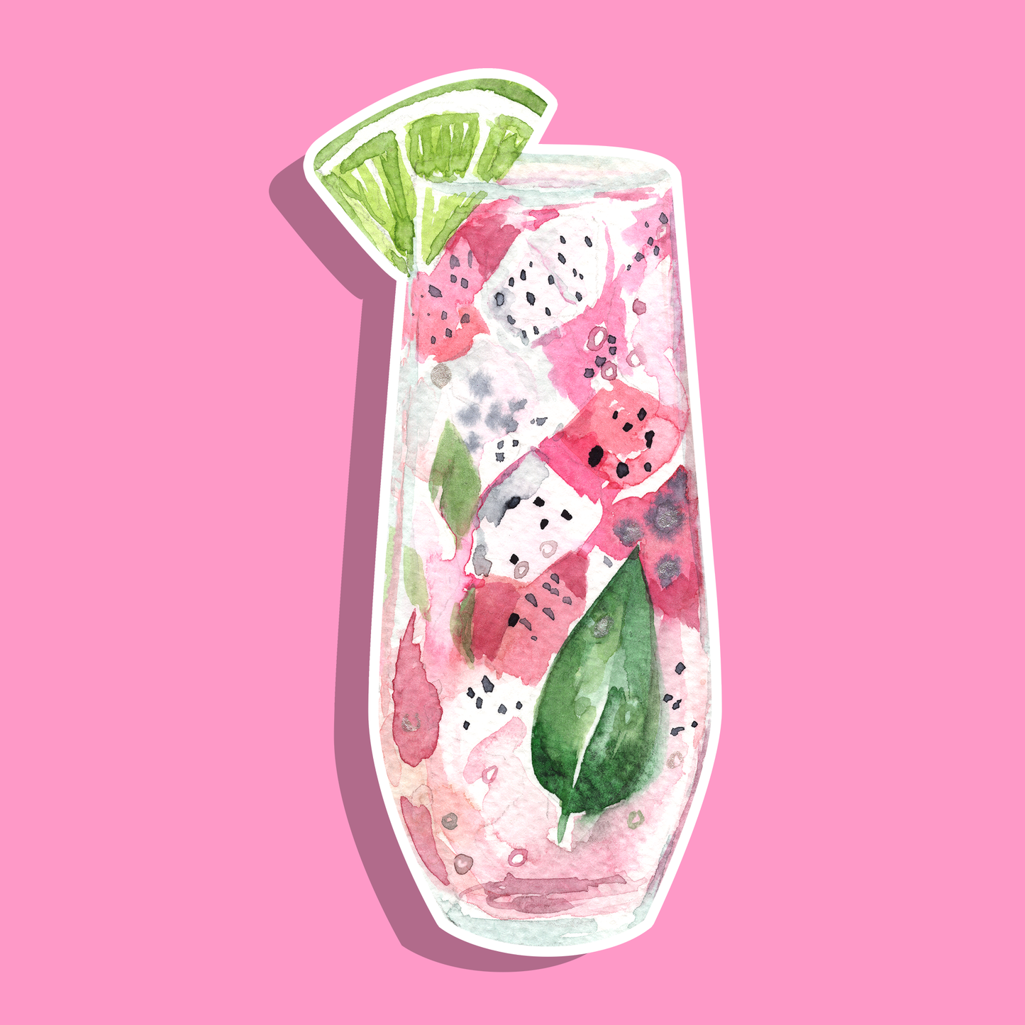 Mimosa Pitaya-Litchi — Collant Die-Cut holographique