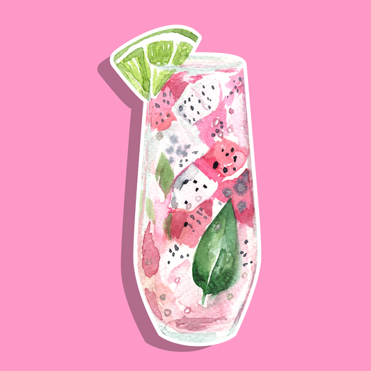 Mimosa Pitaya-Litchi — Collant Die-Cut holographique