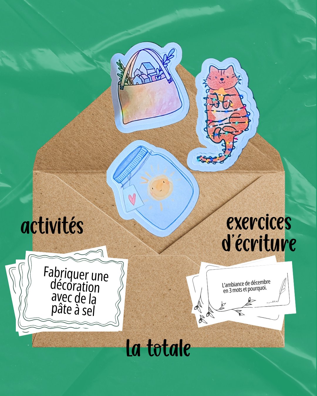 La totale : pochette d'autocollants avec cartes d'activités et d'exercices d'écriture